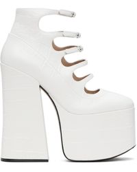 Marc Jacobs - Chaussures à talon bottier kiki blanches en cuir gaufré façon croco - Lyst