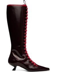 Marni - Leather Lace-Up Tall Boots - Lyst