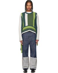 Edward Cuming - Pull Monkey Bar Blanc Cassé Et Vert - Lyst