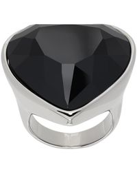Vetements - Silver Crystal Heart Ring - Lyst