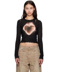 R13 - Ssense Exclusive Flaming Heart Baby Crewneck Sweater - Lyst
