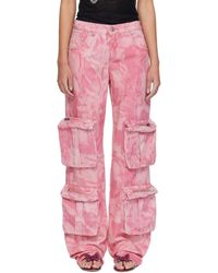 Blumarine - Pink Camouflage Denim Cargo Pants - Lyst
