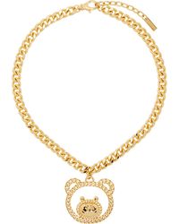 Moschino - Gold Teddy Family Necklace - Lyst