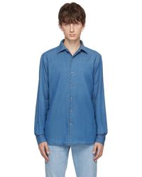 Zegna - Blue Cashco Denim Shirt - Lyst