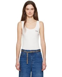 Chloé - ジャージー製ロゴ入りタンクトップ 婦人向け ホワイト サイズ コットン 100 - Lyst