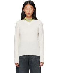 MM6 by Maison Margiela - Off- & Layered Neckline Pullover Sweater - Lyst