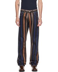 Versace - Striped Straight Jeans - Lyst