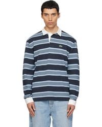 Lacoste - ネイビー＆ブルー リラックスフィット ボーダー ピケ ラガーシャツ - Lyst