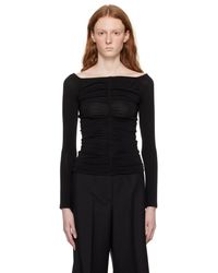 Givenchy - Black Ruched Long Sleeve T-shirt - Lyst