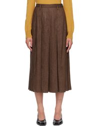 MM6 by Maison Margiela - Mottled Wool Midi Skirt - Lyst