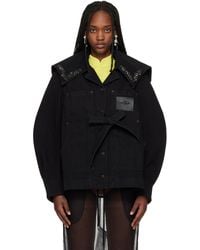 Simone Rocha - Sailor Collar Workwear Bow Denim Jacket - Lyst