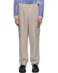 Stone Island - グレー Diagonal リネン カーゴパンツ - Lyst