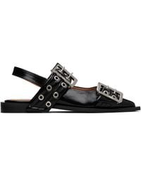 Ganni - Feminine Buckle Ballerina Flats - Lyst