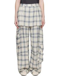 Collina Strada - Pantalon Cargo Lawn Blanc Cassé À Empiècement De Style Jupe - Lyst