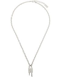 Givenchy - Silver Mini Lock Necklace - Lyst