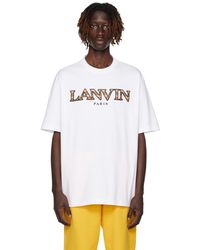 Lanvin - T-shirt blanc à logo à motif chevronné - Lyst