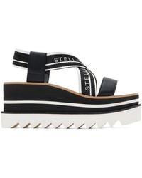 Stella McCartney - Black & White Sneakelyse Platform Heeled Sandals - Lyst