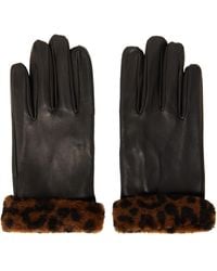 Ernest W. Baker - Faux-Fur Trimming Leather Gloves - Lyst