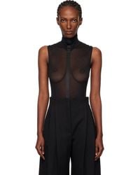 Mugler - Sleeveless Tuxedo Bodysuit - Lyst
