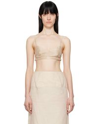 Carven - ベージュ シルク ブラ - Lyst