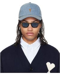 Ami Paris - Denim Ami De Coeur Embroidery Cap - Lyst