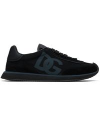 Dolce & Gabbana - ブラック Mixed-Material 'Dg' Cushion スニーカー - Lyst
