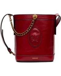 Versace - Pivot Mini Leather Bucket Bag - Lyst