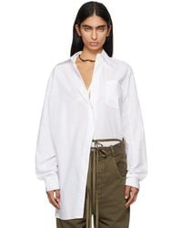Ann Demeulemeester - Relaxed-Fit Asymmetrical Poplin Shirt - Lyst