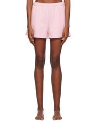 Skims - Pink Cotton Fleece Classic Shorts - Lyst