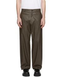 N. Hoolywood - Pantalon ample brun en cuir synthétique - Lyst