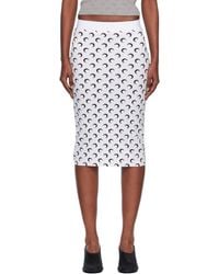 Marine Serre - Moon Printed Jersey Knee Length Midi Skirt - Lyst
