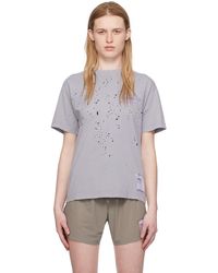 Satisfy - T-shirt gris à perforations - Lyst