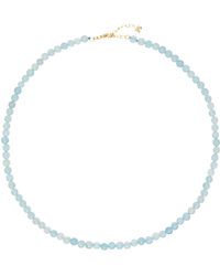Mateo - Ras-du-cou bleu à perles d'aigue-marine - Lyst