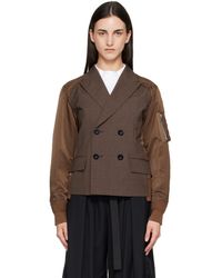 Sacai - Suiting X Nylon Twill Blazer - Lyst