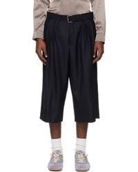 Dries Van Noten - Belted Light Wool Shorts - Lyst