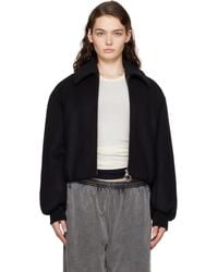 Acne Studios - ブラック ロゴプレート ボンバージャケット - Lyst