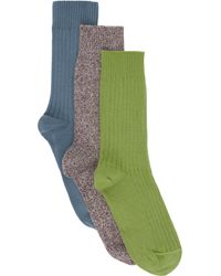 Baserange - Three-Pack Rib Overankle Socks - Lyst