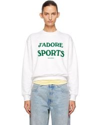 Sporty & Rich - 'J'Adore' Flocked Crewneck Sweatshirt - Lyst