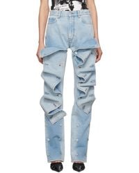 Y. Project Everコレクション ブルー アシンメトリー ジーンズ Y. Project Everコレクション ブルー アシンメトリー ジーンズ