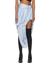 DIESEL - Lace Trim Draped Satin Midi Skirt - Lyst