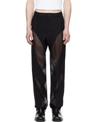 Mugler - Black Semi-sheer Trousers - Lyst