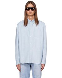 Bottega Veneta - Blue Printed Leather Shirt - Lyst