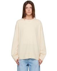 R2W - Pull Rasmo Blanc Cassé En Laine À Col Ras Du Cou - Lyst