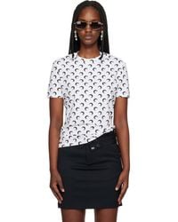 Marine Serre - Moon Printed Jersey Short Sleeves Crewneck T-Shirt - Lyst