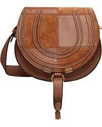 Chloé - Grained & Suede Leather Small Marcie Saddle Bag - Lyst