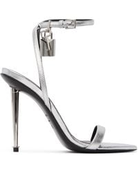 Tom Ford - Laminated Padlock Pointy Naked Heeled Sandals - Lyst