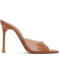 AMINA MUADDI - Tan Alexa Glass Slipper 105 Heeled Sandals - Lyst