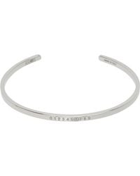 MM6 by Maison Margiela - Minimal Logo Cuff Bracelet - Lyst