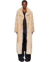 Nour Hammour - Tan Evita Long Shearling Coat - Lyst