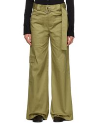 Proenza Schouler - Khaki White Label Belted Trousers - Lyst